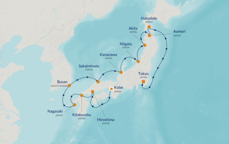 PerryGolf 2026 Japanese Golf Cruise Map